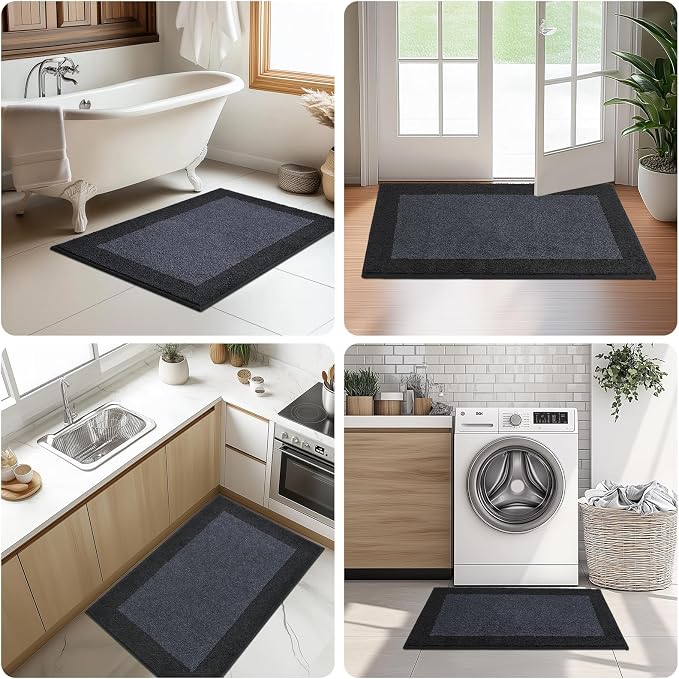 Indoor Door Mat 20" x 32", Washable Kitchen Rug, Non Slip Entryway Rug for Floor, Absorbent Entrance Throw Rug for Laundry, Bathroom, Door