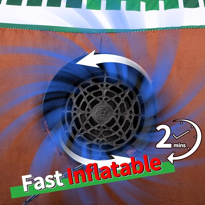 6Ft Tall Large Glow in The Dark Football Party Decorations, Blow Up Football with Built-in LED Light, Inflatable Light Up Football for Outdoor Yard