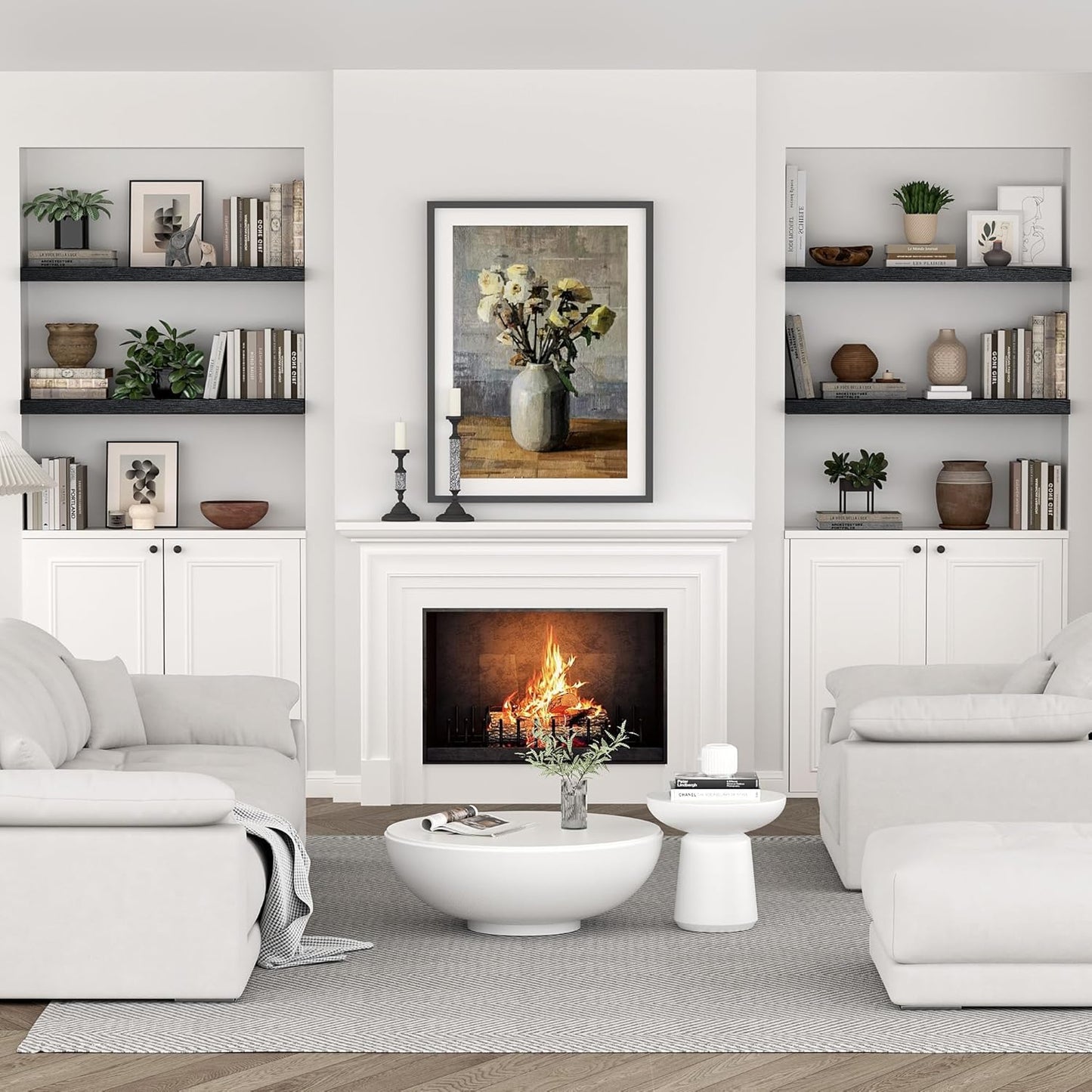 Single Floating Shelves 36 inch Long, Large 10 in Deep Wall Shelves Heavy Duty 70 lbs for Bedroom, Bathroom, Living Room, Kitchen, Office, Modern Shelf Home Decor, Set of 1, Black