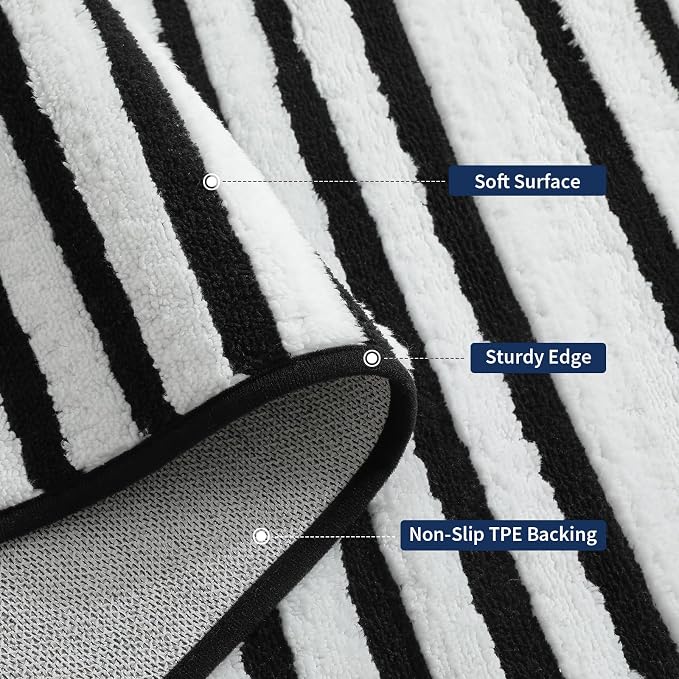 YIHOUSE 6×9 Ft Plush Soft Area Rugs, Washable Modern Black and White Arch Knot Rug, Non-Slip Non-Shedding Geometric Carpet for Living Room, Bedroom, Dining Room, Nursery, Home Decor