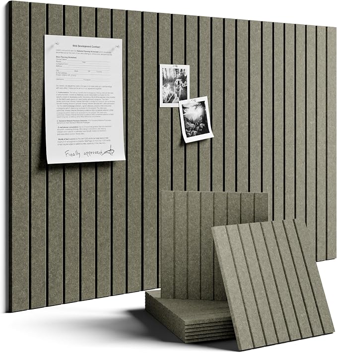 Fluxynara Large Felt Bulletin Board 36"x24" Cork Board Alternative - 6 Pack with 32 Safe Removable Adhesive Tabs, Cork Boards for Walls Cork Board for Home Office Classroom Pin Board-Earth Brown