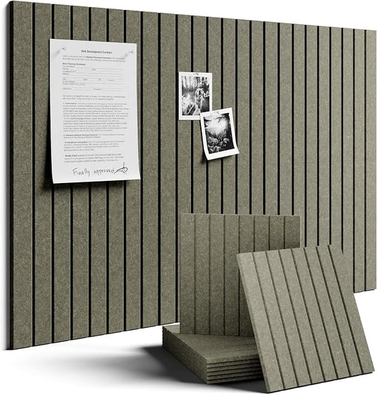 Fluxynara Large Felt Bulletin Board 36"x24" Cork Board Alternative - 6 Pack with 32 Safe Removable Adhesive Tabs, Cork Boards for Walls Cork Board for Home Office Classroom Pin Board-Earth Brown