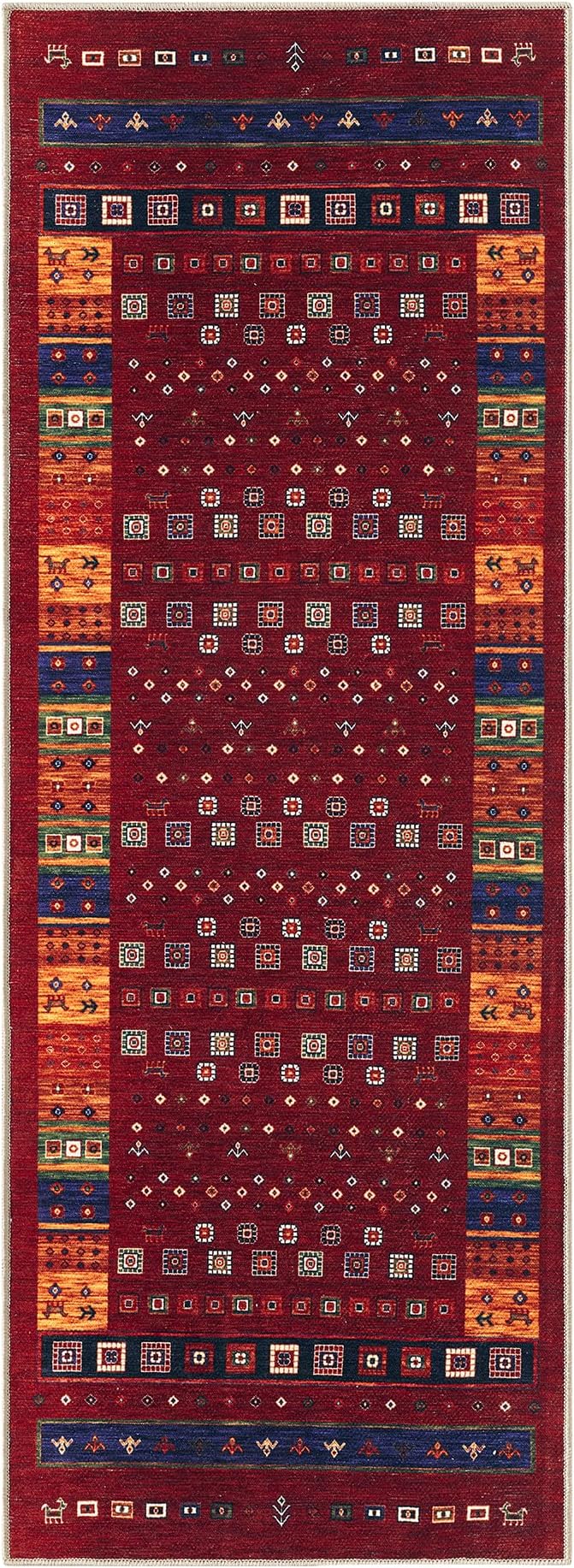 Keen Home Design 30"x120" Rug - Machine Washable Runner Rug with Non-Slip Backing, Ideal for Hallway, Entryway, Kitchen, Laundry Room - Vintage, Easy Clean, Durable, Low Pile - (2'6" x 10')