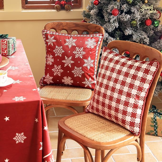 ISAENNE Designer Chrismas Velvet Throw Pillow Cover,18"x18"-Carol C | Vintage Square Pillow Cover,Concealed Zipper Design,Pinecones Pattern,Sofas,Bedroom,Living Room,Lounge Chairs,Decor