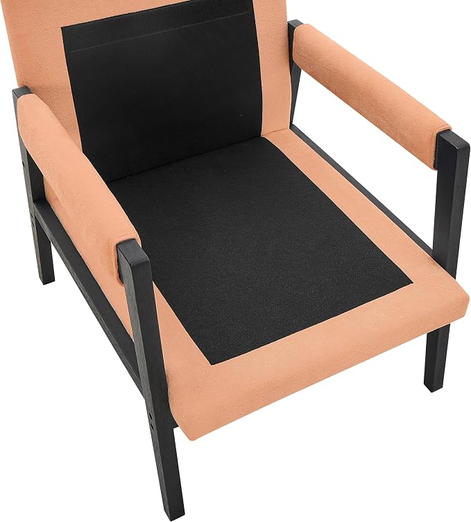 Roundhill Furniture Kelly Mid-Century Modern Chenille Upholstered Accent Armchair, Orange