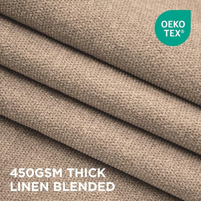 Joydeco Thick Linen Pinch Pleated Curtains 90 Inch Long 2 Panel Set for Living Room, Double-Faced Curtain for Bedroom, Back Tab Blackout Drapes with Adjustable Hooks (40”W x90”L, Thick Linen)