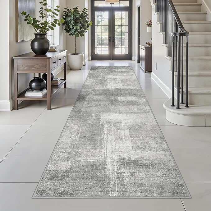 zesthome Long Hallway Runner Rugs - Washable Rug 2x10, Stain Resistant Soft Kitchen Runner, Anti Slip Backing Abstract Runner Rugs for Entrance, Bedroom, Living Room, Laundry, Stair
