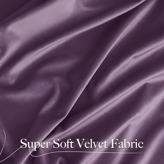 NICETOWN Lavender Purple Velvet Curtains 84 inches Long for Office Studio Office Infant, Thick and Smooth Classical Elegant Room Darkening Home Decor Window Treatments, 2 Pieces, 52" W by 84" L