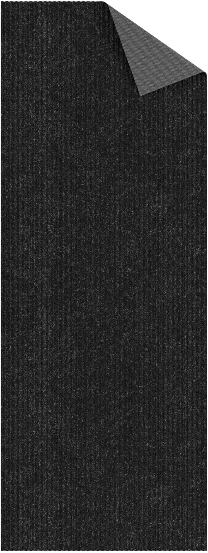 Ottomanson Hallway Runner Rug 2' x 6' Durable Non-Slip Mat with Scraper Pile for Indoor & Outdoor Use - Ideal for Kitchen, Entryway, Patio & Garage - High-Traffic Carpet, Black