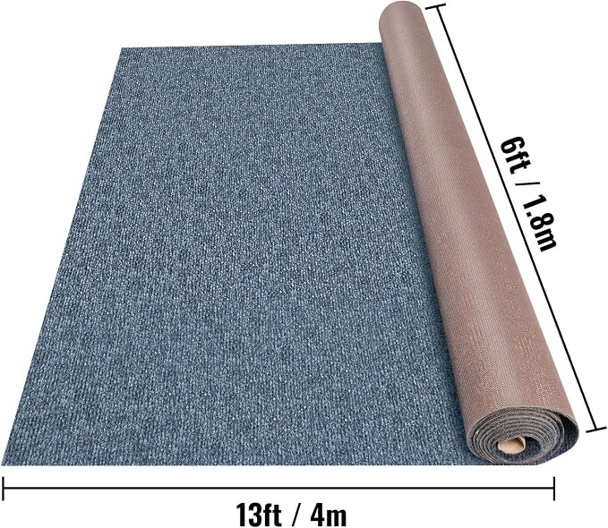 Happybuy 6 ft x 13 ft Grey Marine Carpet for Boats Waterproof - 0.18" Thick Indoor Outdoor Rug Carpet Roll for Home Patio Porch Deck