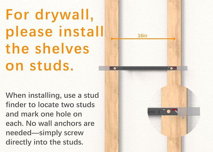 BAYKA Grey Floating Shelves for Wall, Set of 3, 22.5 inch Wall Mounted Shelf for Bedroom, Living Room, Kitchen – Wood with Hidden Metal Brackets, 22LBS Capacity – Storage for Books, Plants, Decor