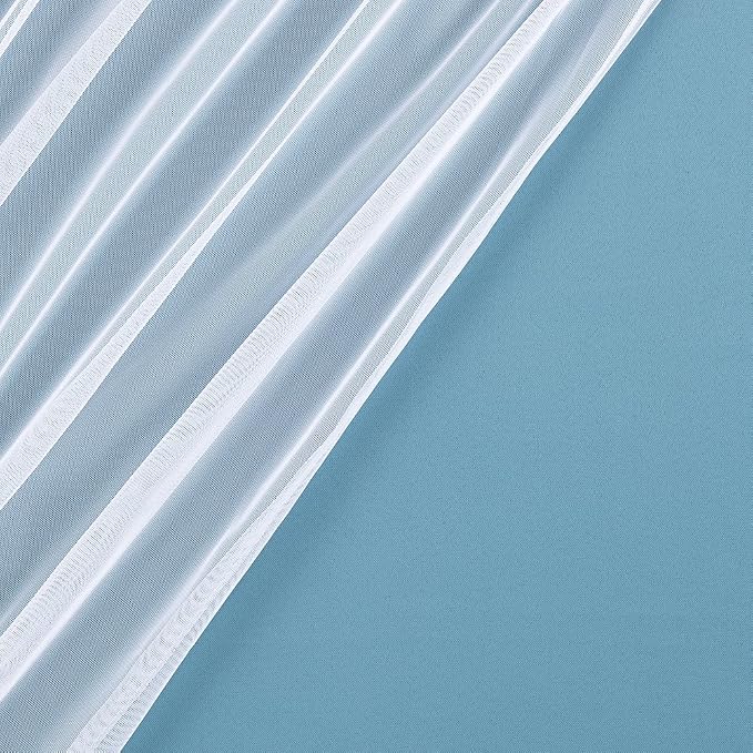 TOWN & COUNTRY LUXE Talia Double Layer Indoor Curtains, Sheer and Room Darkening Blackout, Grommet Top, Energy Efficient, 2-Pack Set, 52"x63", Turquoise