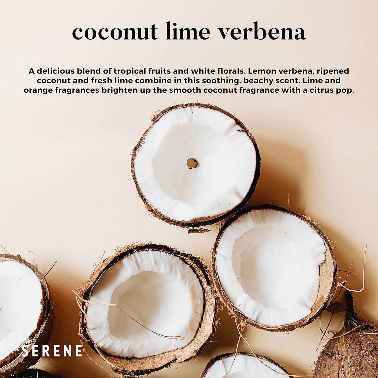 Hidden Label Large Scented Candle, Coconut Lime Verbena, 30oz 3 Wick Huge Candle, Serene Collection Slow Burn Natural Soy Candles for Home Scented