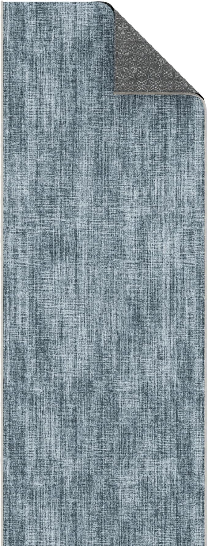 Ottomanson Aisle Runner Rug 2'7" x 44' – Soft Non-Slip Rug, Low Pile Carpet for Hallways, Events, Churches & Extra-Long Indoor Spaces, Solid Greyish Blue