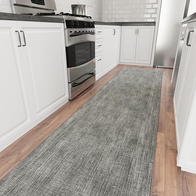 Ottomanson Hallway Runner Rug 2'7" x 14' – Soft Non-Slip Rug, Low Pile Carpet for Entryway, Kitchen & Long Hallways in Apartments and Homes, Solid Brown