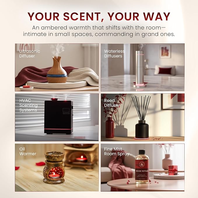 Aroma Country Rouge Royale Luxury Diffuser Oil Refill (8.5 Fl Oz) | Hotel-Inspired • Long-Lasting Home Fragrance • for Aromatherapy, Reed Diffusers, Diffuser Machines & Room Sprays