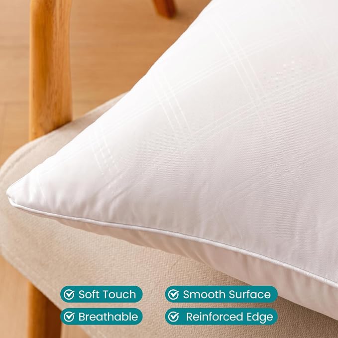 Oubonun 20 x 20 Throw Pillows Inserts Pack of 4 Decorative White Square Pillow Inserts, Premium Fluffy Pillow Insert Pair for Sofa Couch Living Room