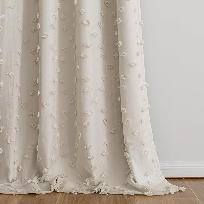 MYSKY HOME Boho Blackout Curtains for Living Room 84 Inches Long Total Room Darkening Beige Curtain for Bedroom 2 Panels Rustic Bohemian Thermal Insulated Grommet Window Drapes 52W x 84L