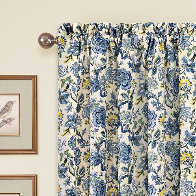 Waverly Navarra Porcelain Window Panel - 100% Polyester Jacquard - 52" X 84"