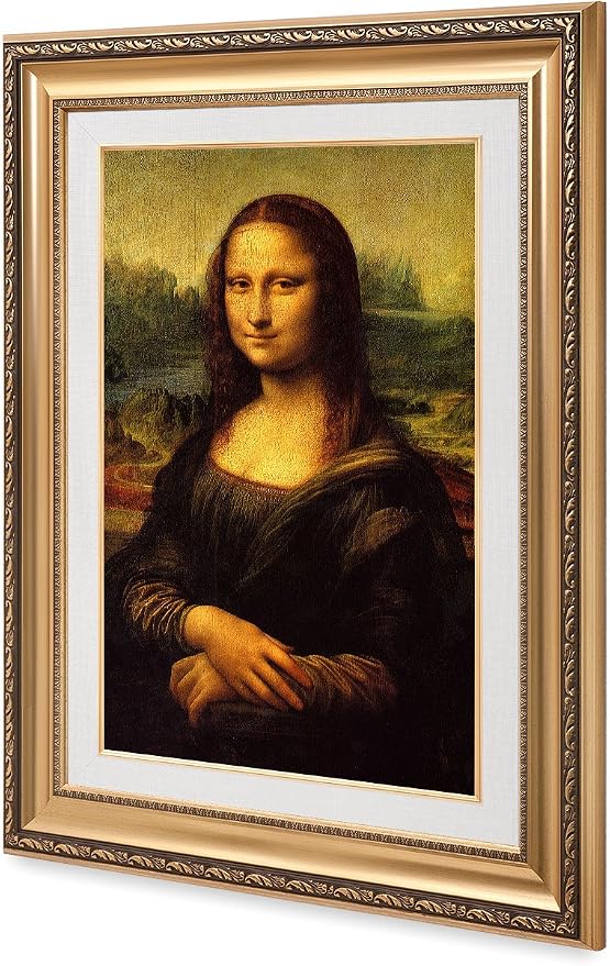 DECORARTS - Mona Lisa by Leonardo DaVinci. The World Classic Art Reproductions. Giclee Print& Museum Quality Framed Art for Wall Decor. Canvas Print Size: 20x30in Total Framed Size: 26x36