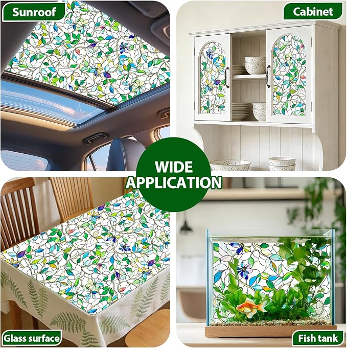 Window Film, Frosted Privacy, One Way Tint, UV Block, Heat Insulation, Anti-Glare, Static Cling, Renter Friendly for Home Bathroom Door