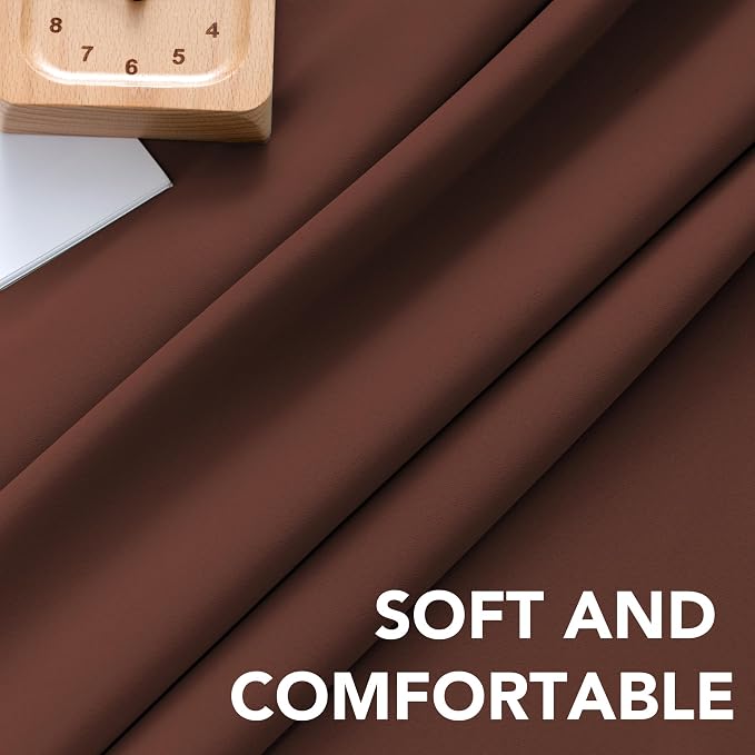 H.VERSAILTEX Blackout Curtains Thermal Insulated Window Treatment Panels Room Darkening Blackout Drapes for Living Room Back Tab/Rod Pocket Bedroom Draperies (2 Panels, Rust, 52 x 54 Inch)