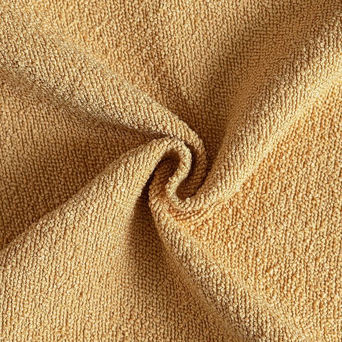Foindtower Set of 2, Decorative Textured Boucle Throw Pillow Covers Accent Solid Pillow Cases Neutral Couch Cushion Case for Chair Sofa Bedroom Living Room Home Decor 26x26 Inch Light Yellow