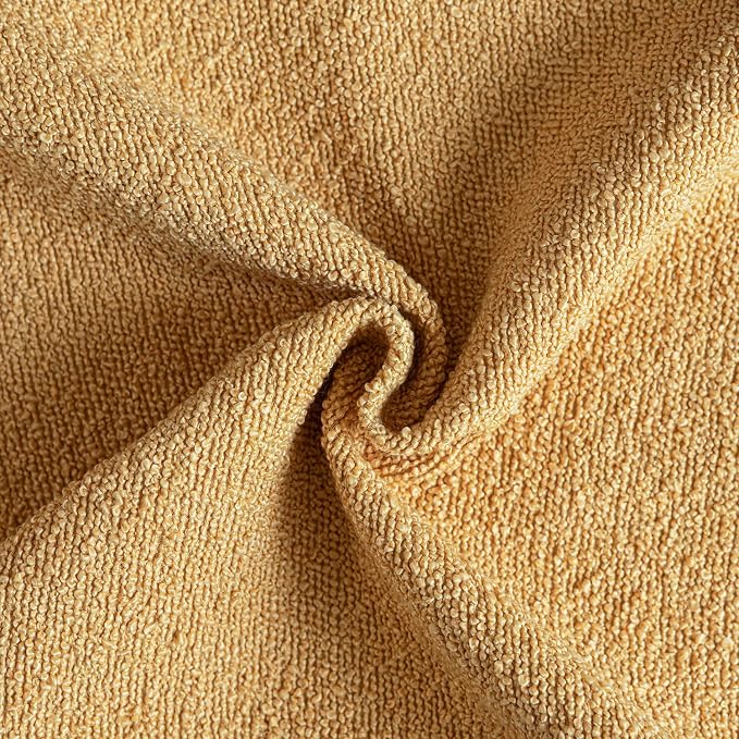 Foindtower Pack of 2 Textured Boucle Throw Pillow Covers Accent Solid Decorative Lumbar Pillow Cases Cozy Couch Cushion Case for Chair Sofa Bedroom Living Room Home Decor 12x20 Inch Light Yellow