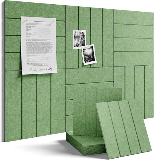 Fluxynara Large Felt Bulletin Board 36"x24" Cork Board Alternative - 6 Pack with 32 Safe Removable Adhesive Tabs, Cork Boards for Walls Pin Board for Home Office Classroom Felt Board-Moss Green