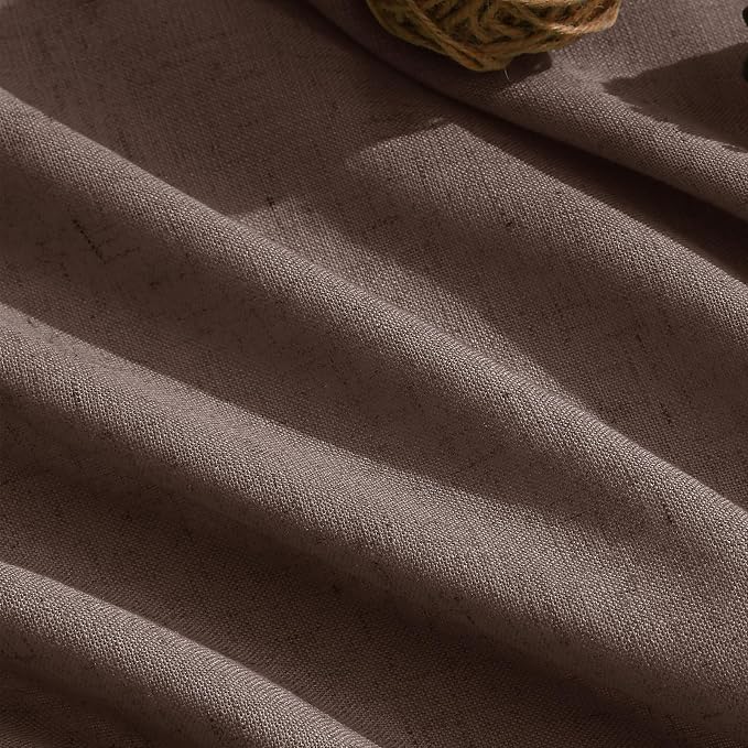 Aersas Extra Long Linen 108 Inch Curtains 2 Pages for Living Room Bedroom Light Filtering Large Windows Semi Sheer Sliding Glass Door Curtain Farmhouse Neutral Vintage Decorations 9 FT Cappuccino
