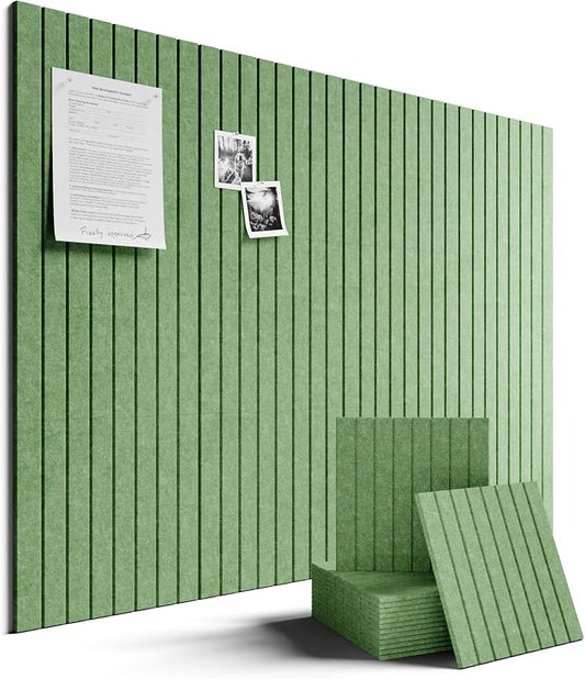Fluxynara Large Felt Bulletin Board 48" x 36" Cork Board Alternative-12 Pack with 64 Safe Removable Adhesive Tabs, Cork Boards for Walls Cork Board for Home Office Classroom Pin Board-Moss Green