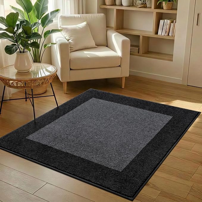 Washable Area Rug 48" x 48", Non Slip Kitchen Rug for Floor, Absorbent Entrance Rug for Dining Room, Bedroom, Living Room (Roll Packing)