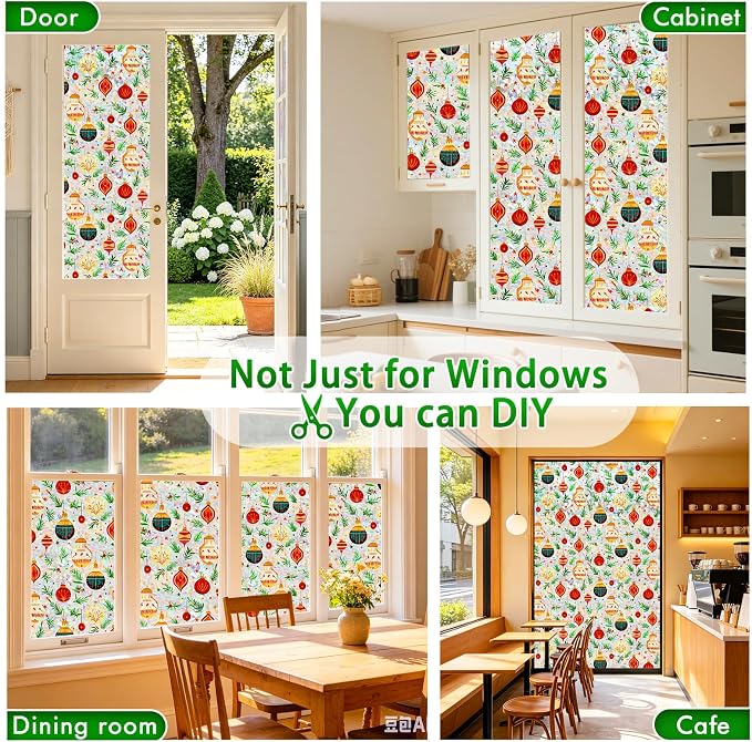 SOMWISE Rainbow Window Privacy Film,Heat Control,UV Blocking,Anti-Glare,Day & Night Privacy Protection & Decoration for Home, Bathroom,Glass Door,Static Cling,Renter-Friendly with Installation Tools