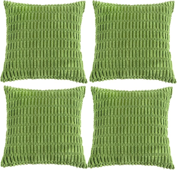 Fancy Homi 4 Packs Decorative Throw Pillow Covers for Living Room Couch Bed, Modern Farmhouse Boho Home Décor Accent Cushion Case, 20" x 20", Lime Green