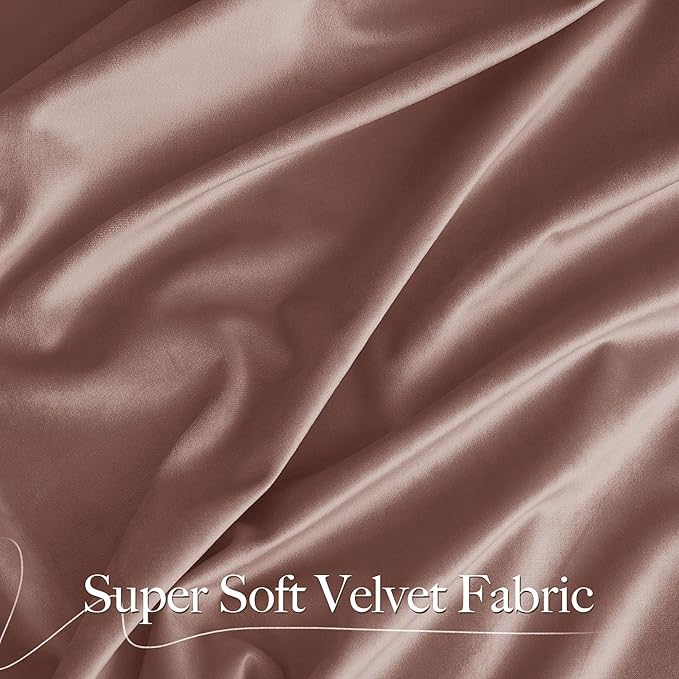NICETOWN Dusty Pink Velvet Curtains and Drapes for Bedroom, Home Decor Panels for Home Theatre/Film Room/Stage (Set of 2, Rod Pocket Design, 84 inches Long)