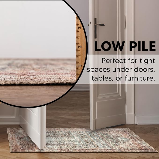 Keen Home Design 24"x36" Rug - Machine Washable Entry Rug with Non-Slip Backing, Ideal for Enteryway, Kitchen, Bathroom, Laundry Room - Vintage, Easy Clean, Durable, Low Pile - (2' x 3')