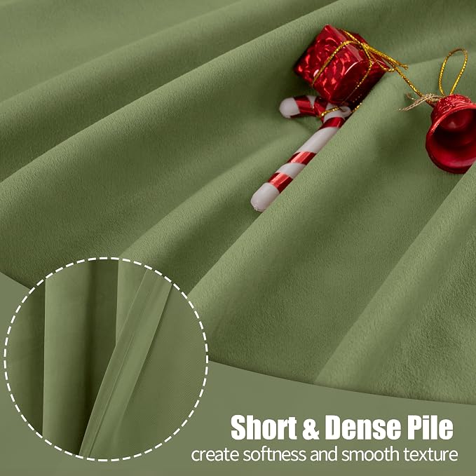 YoungsTex Drapes 96 Inches Long 2 Panels Set for Living Room, Sage Green Velvet Curtains with Grommet Privacy Room Darkening for Dining Bedroom Window, 52 X 96 Inch