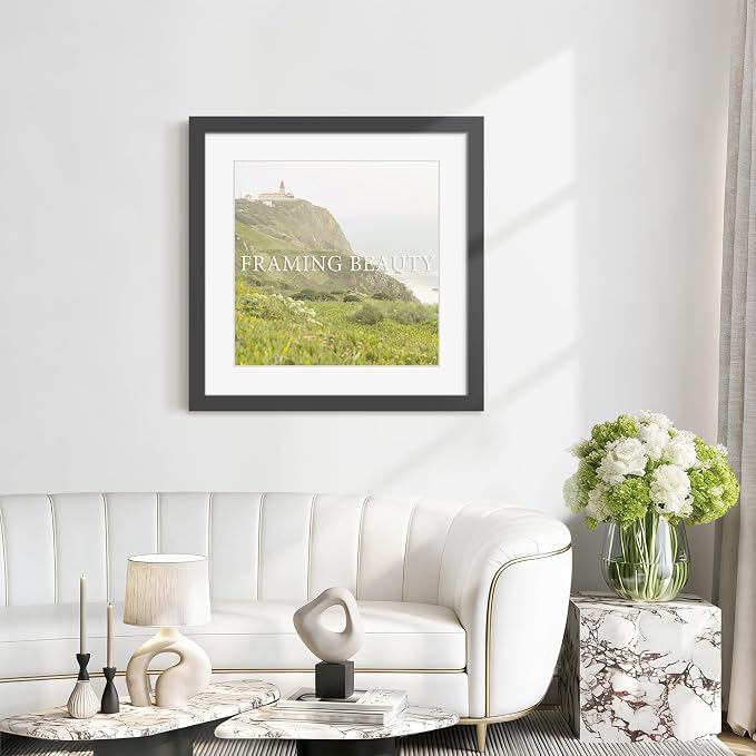 Picrit 30x30 Picture Frame 3 Pack, Black Poster Frame, Display Poster 24 x 24 with Mat or 30 x 30 without Mat for Horizontal or Vertical Wall Mounting