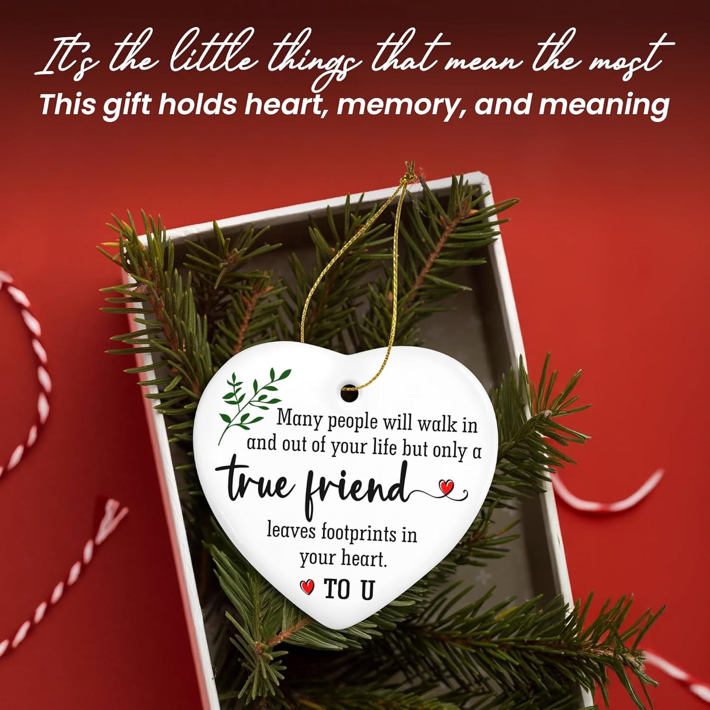 OASSIE Friend Gifts for Women - Ceramic Christmas Ornaments 2025 for Tree Decorations - Friendship Gifts for Women Friends, Inspirational Friend Gift Ideas, Friends Ornament for Christmas Decorations