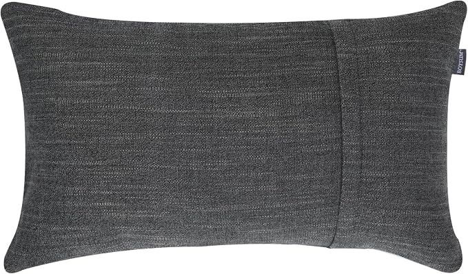 Set of 2 Leather Throw Pillow Covers Lumbar Cotton Linen Decor Patchwork Pillow Cover Faux Leather Pillows Cover for Couch Sofa Living Room Bedroom,Black 12"x20"