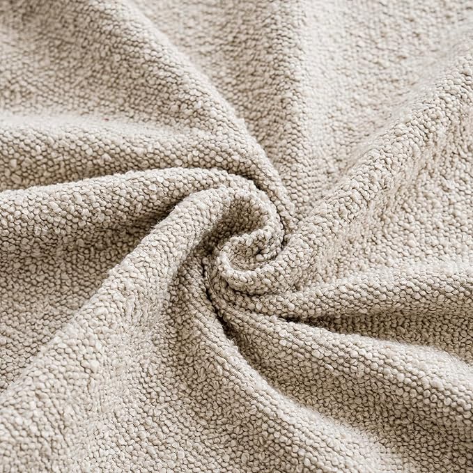 Foindtower Pack of 2 Textured Boucle Throw Pillow Covers Accent Solid Lumbar Pillow Cases Cozy Soft Decorative Couch Cushion Case for Chair Sofa Bedroom Living Room Home Decor, 12 x 20 Inch,Oatmeal