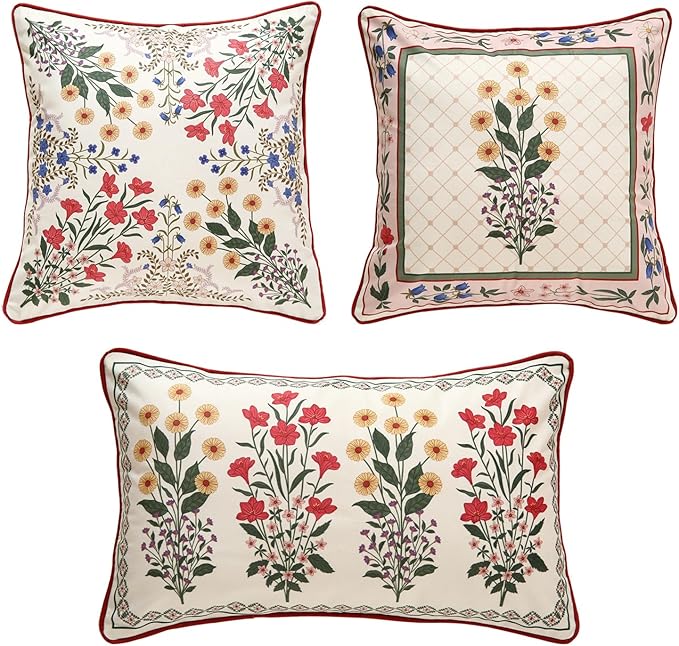 ISAENNE Designer Vintage Velvet Throw Pillow Cover,Set of 3-Bertina ABC | Pillow Cover,Concealed Zipper Design,Dragonfly Pattern,Sofas,Bedroom,Living Room,Lounge Chairs,All Season Home Decor