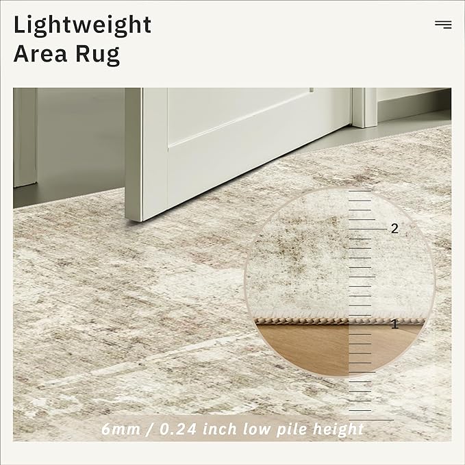 Soalmost Runner Rug 2x5 Washable Non-Slip Kitchen Runner Rugs for Bathroom Laundry Room Beige Gray Vintage Floor Carpet Runners for Hallway Entryway