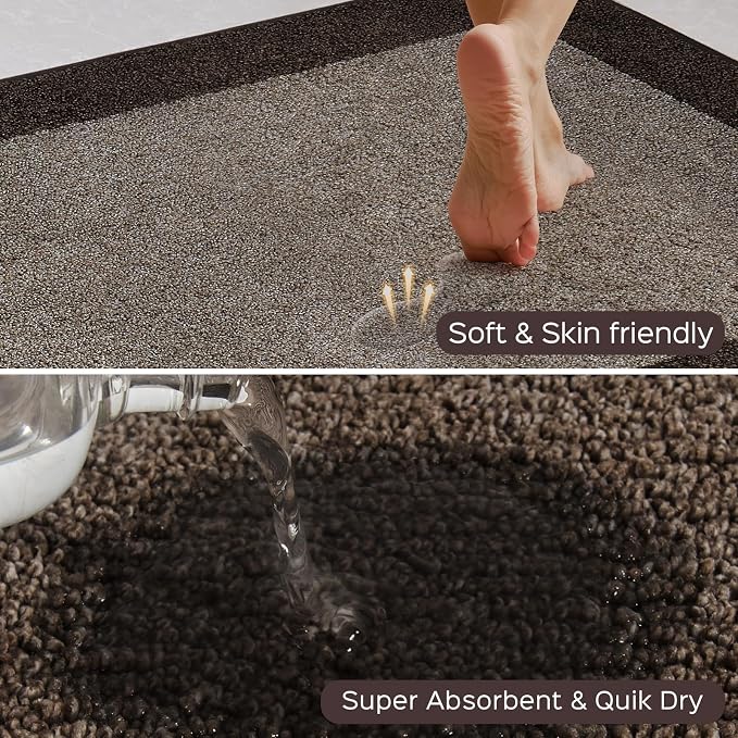 Machine Washable Kitchen Rug 24" x 84", Non Slip Kitchen Mat for Floor, Absorbent Entrance Runner Rug for Bedroom, Hallway, Bathroom, Door (Roll Packing)