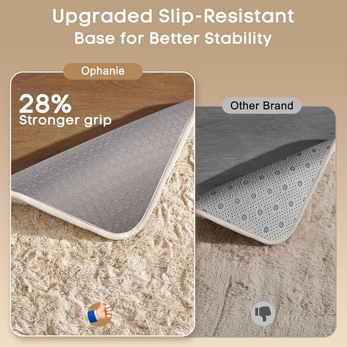 Ophanie Small Rug Washable Non Slip Throw Bedside Area Rugs, Fluffy Soft Beige Mini Bedroom Carpet, Affordable Door Entryway Indoor Inside Front Entrance Dog 2x3 Mat, Home Decor Aesthetic, Nursery