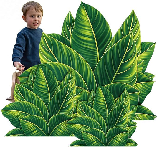 Geelin 3 Sets Tropical Plant Cardboard Cutout Stand up Tropical Jungle Theme Party Decoration Jungle Greenery Life Size Photo Props for Summer Indoor Celebrations Party Decoration