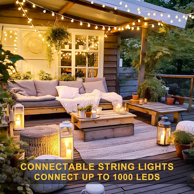 100ft Globe String Lights Indoor Outdoor Waterproof, 200 LED Christmas fairy Lights Plug in with Remote, Connectable Hanging Lights for Bedroom Classroom Camping Patio Wedding Garden Decor, Warm White | 200 LED Christmas fairy Lights Plug in, Connectab...