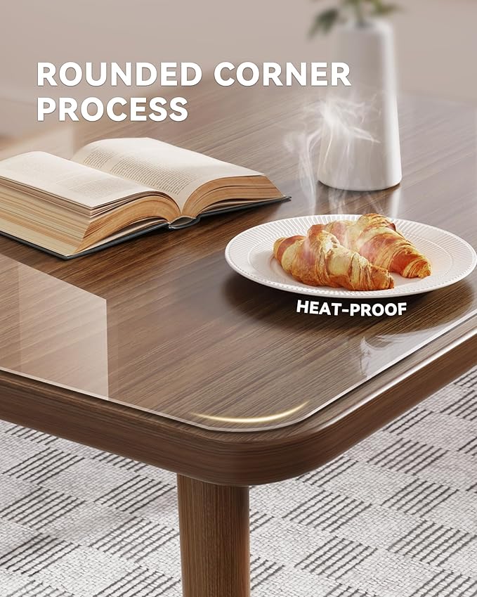 Oterri Clear Writing Desk Pad, 16’’x30” Heat Resistant Waterproof PVC Round Edge Durable Desk Protect Mat, Anti-Static Writing Mat Table Protector