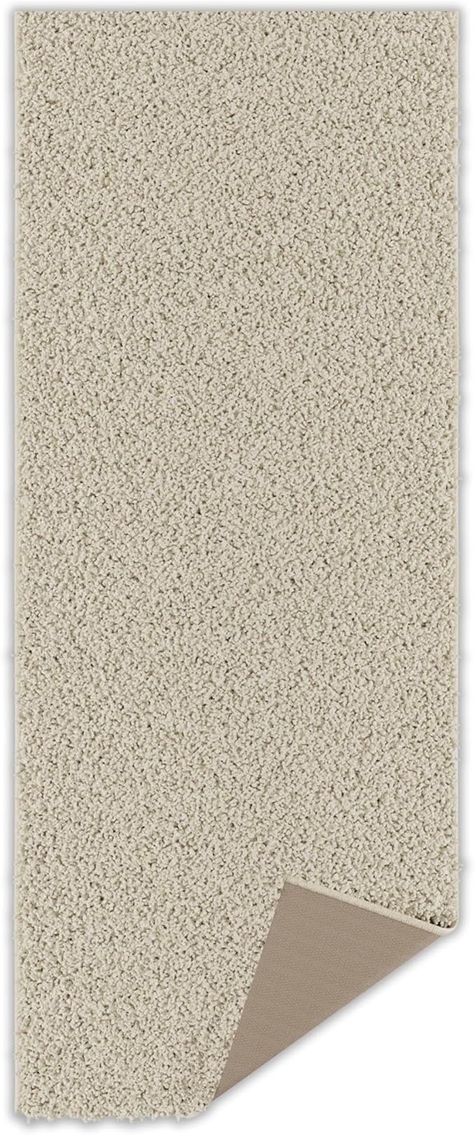 Ottomanson Shag Area Rug 3' x 4', Fluffy Bedroom Rug with Non-Slip Rubber Backing, Soft Non-Shedding Accent Rug for Living Room, Nursery, Entryway, Dorm, Cream