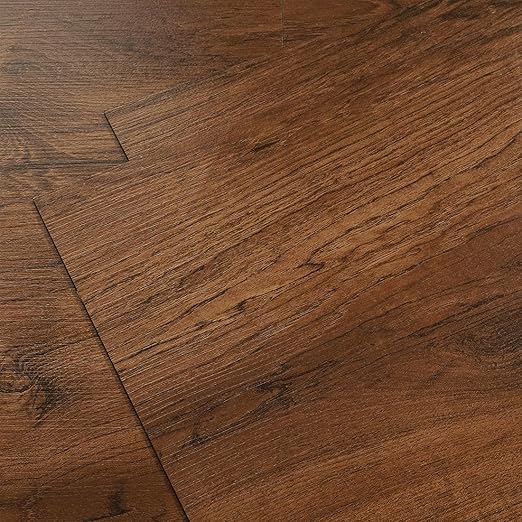 Yenhome 6"X36" Wood Peel and Stick Flooring Waterproof Brown Wood Vinyl Peel and Stick Floor Tile Bathroom Kitchen Flooring Self Adhesive Stick on Floor Tiles for Bedroom (17plank, 25.5 Sq.Ft)